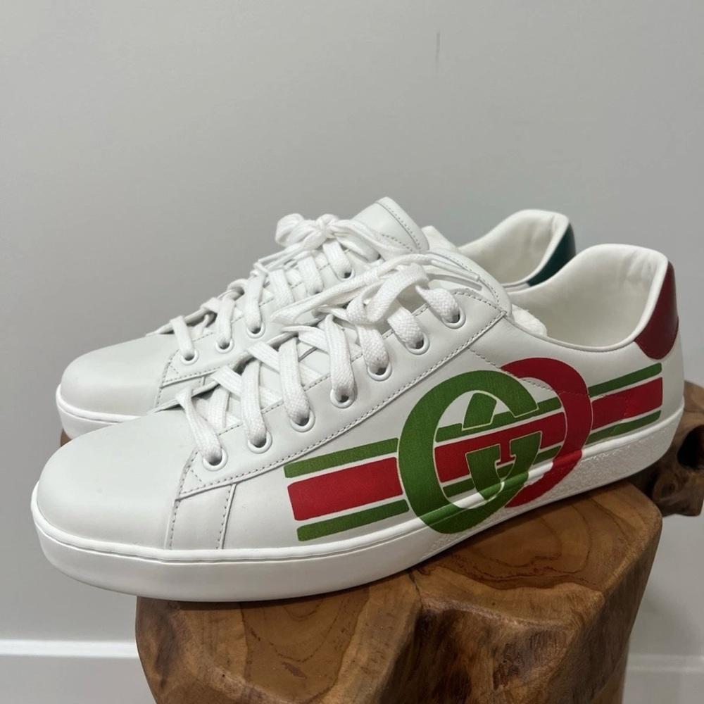 Gucci | Interlocking G’s Ace Sneakers Green Red Size 10.5 US 11